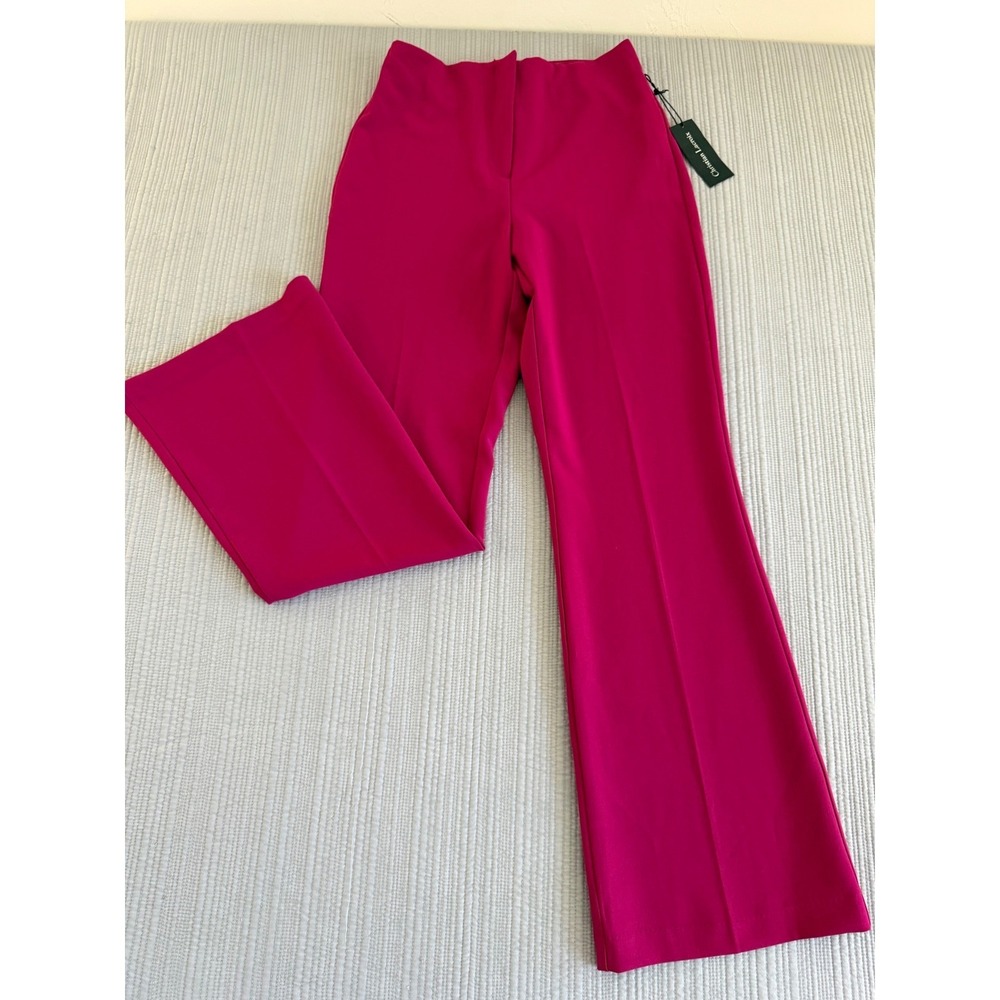 Christian Lacroix Magenta Wide Leg Trousers High Rise Pants Women's Size 6 NEW